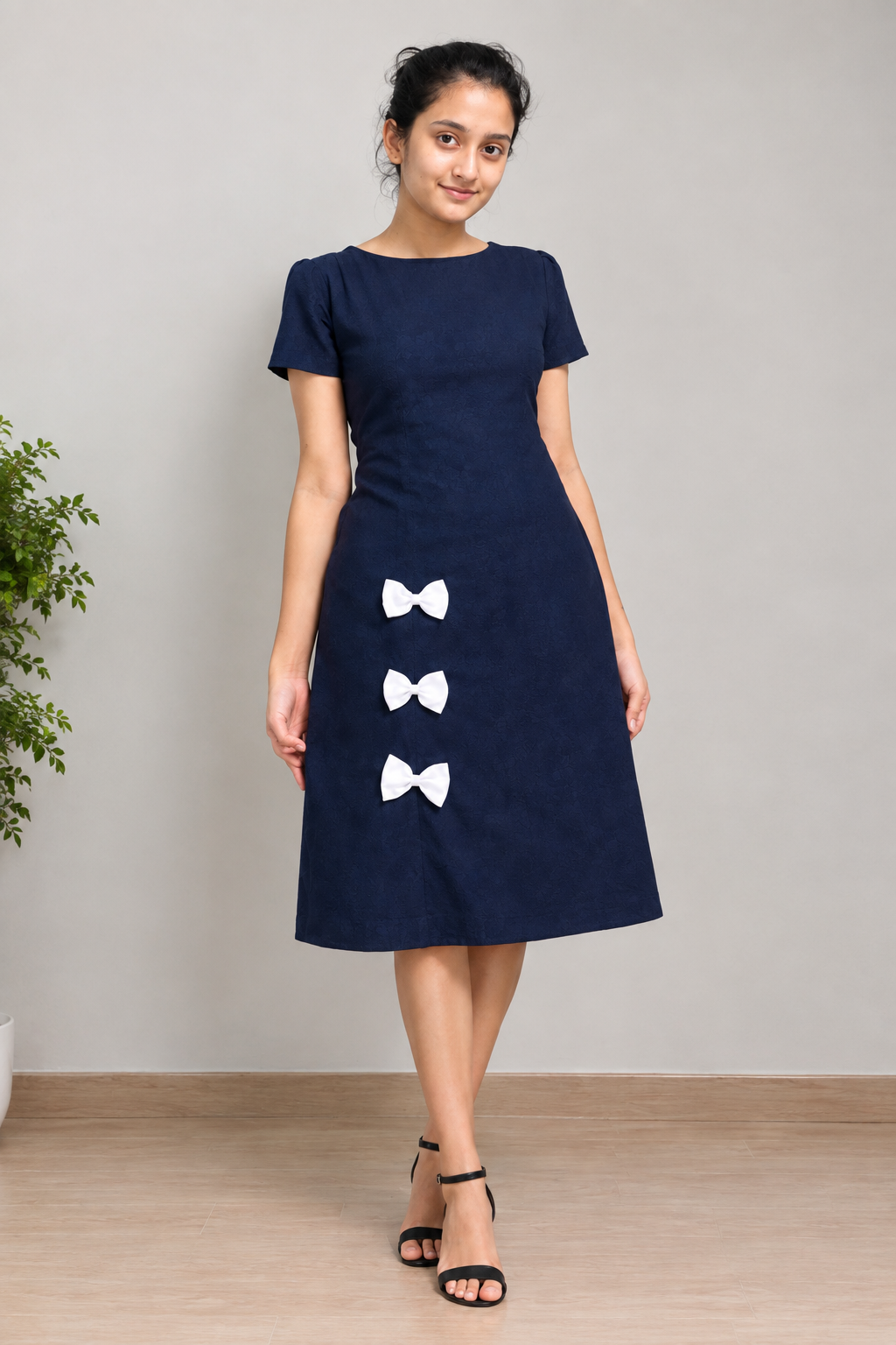 Elegant Navy blue A-Line Frock