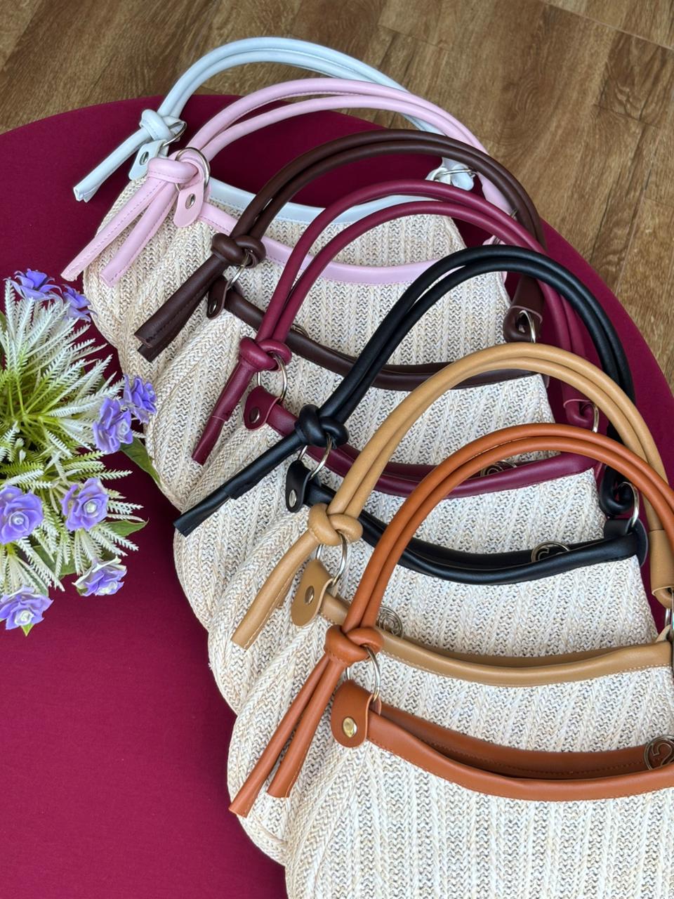 Half Moon Woven Straw Shoulder Bag