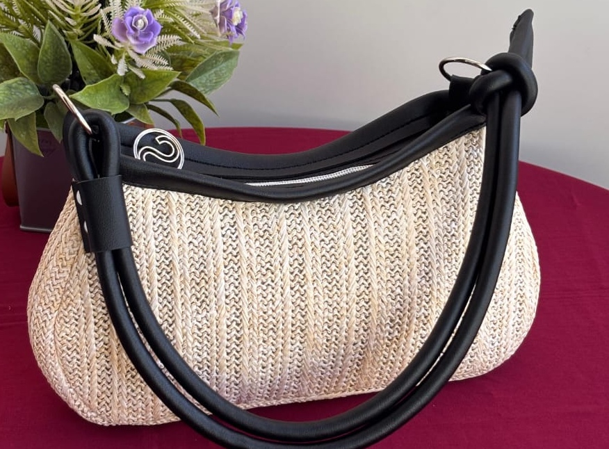 Half Moon Woven Straw Shoulder Bag