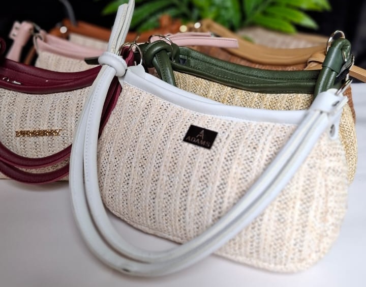 Half Moon Woven Straw Shoulder Bag